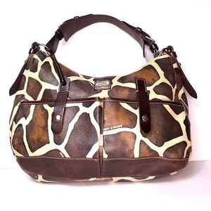 Dooney and bourke Brown Hobo Giraffe Shopper Leath